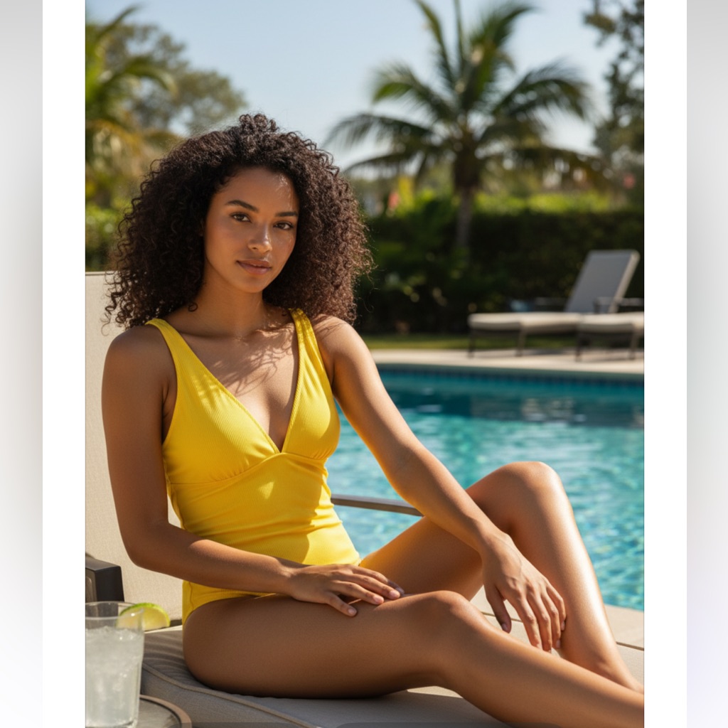 No Brand Sunny Yellow One Piece Swimsuit New